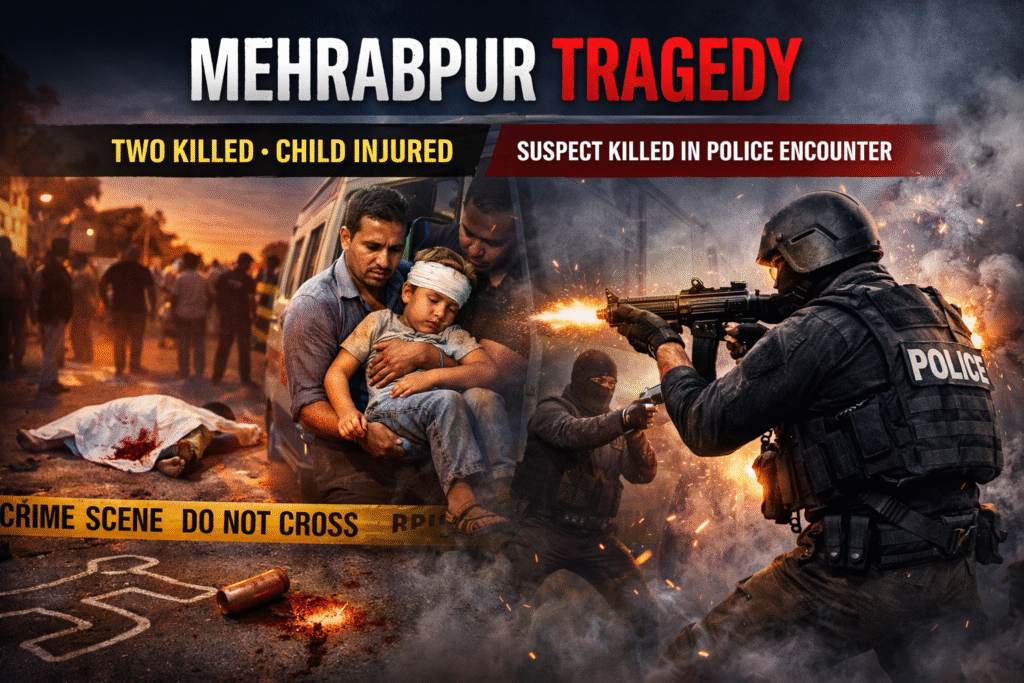 Mehrabpur Robbery Tragedy Two Civilians Killed, Child Injured as Armed Robbers Open Fire