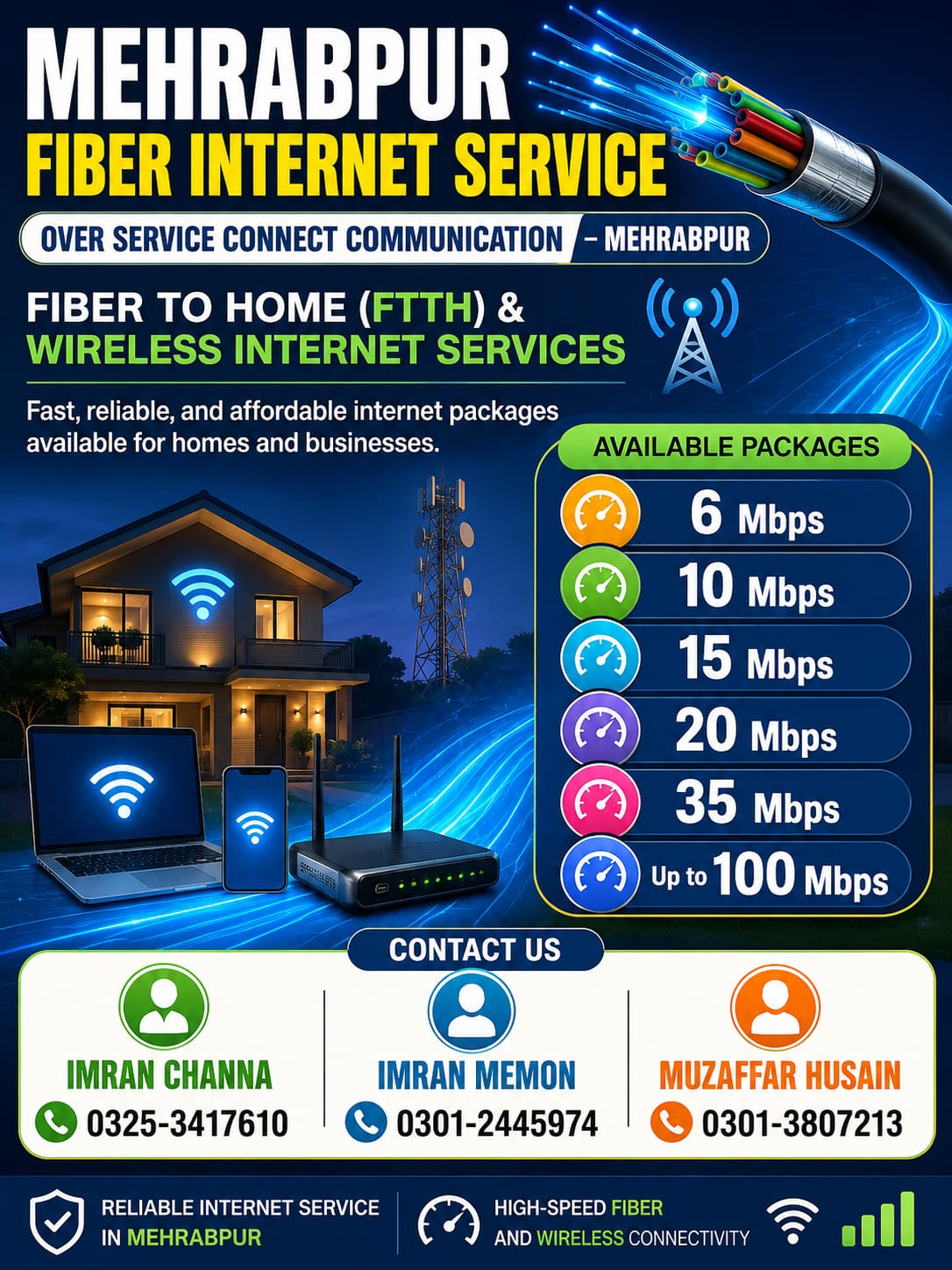 Mehrabpur Fiber Internet Service