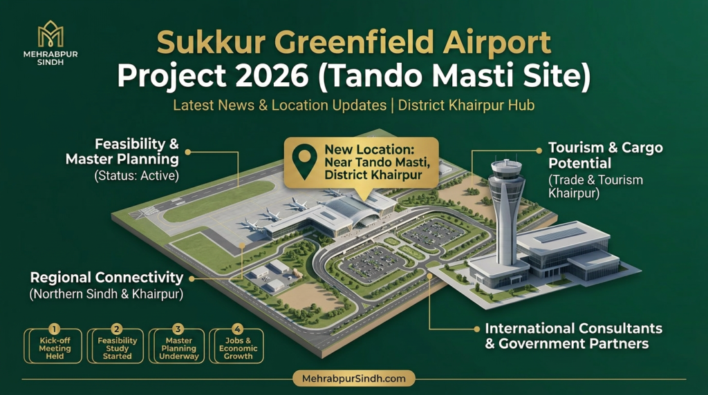 PAA officials at the Sukkur Greenfield Airport project kick-off meeting in Tando Masti